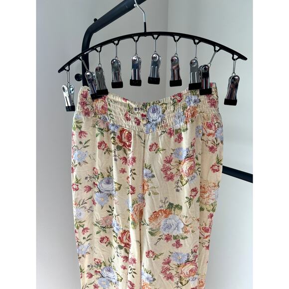 XS WeWoreWhat Floral Vintage Drape Smocked Flair Pants NWT - Picture 9 of 14